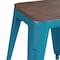 Flash Furniture 4 " Teal Metal Stool with Wood Seat, PK4 ET-BT3503-18-TL-WD-GG - alternate 5